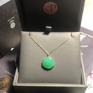 Green tourmaline gold necklace by Jamie Joseph